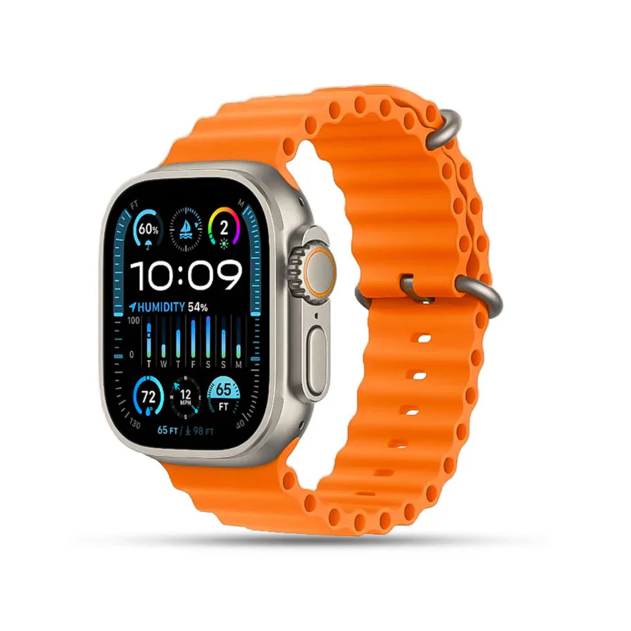 TK90 ULTRA 10 IN 1 Smartwatch – 49mm IPS Display, Wireless Charging, 8 Straps, Bluetooth Calling