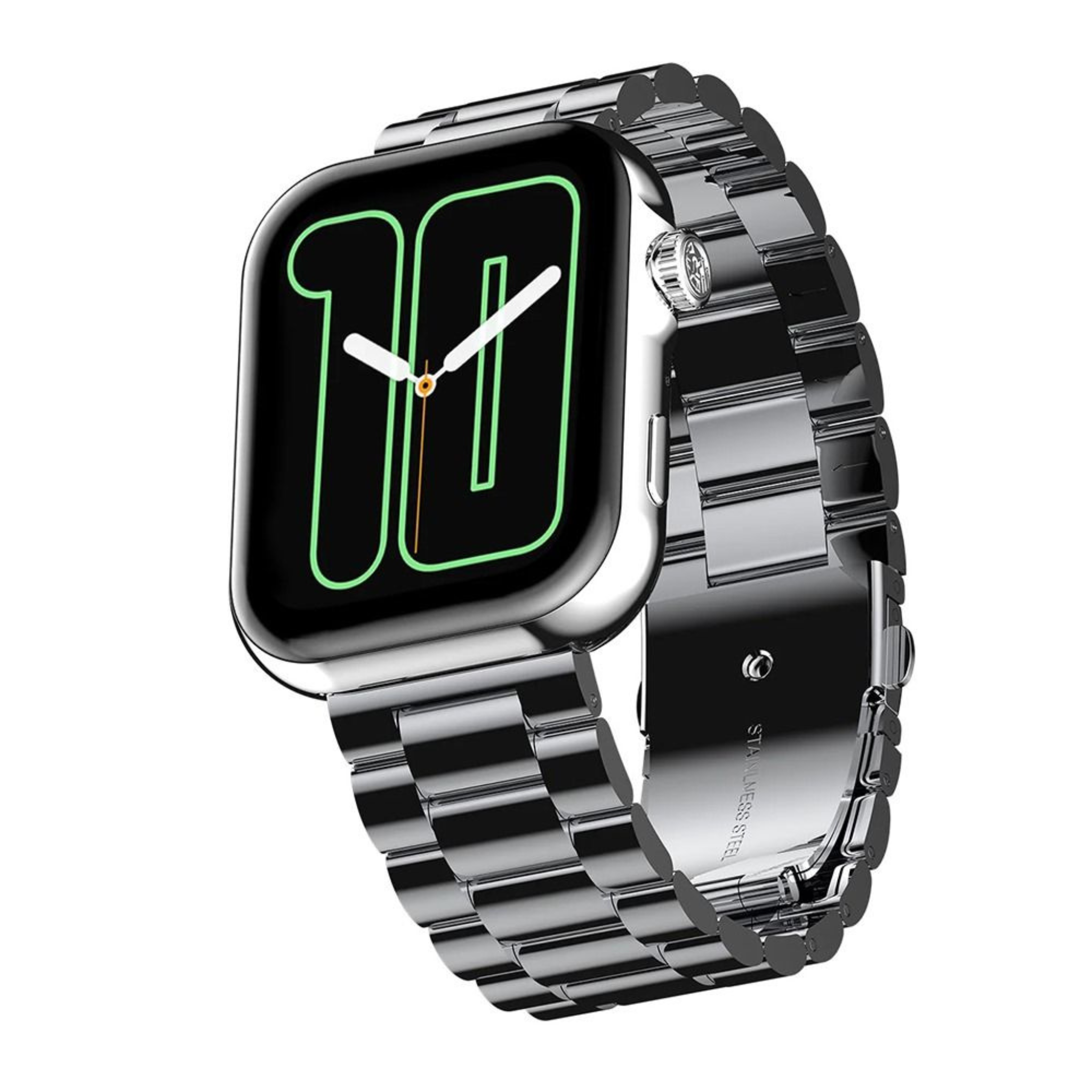 Ronin R-09 Luxury Smart Watch – 1.96" AMOLED Display, Silver + Free Strap