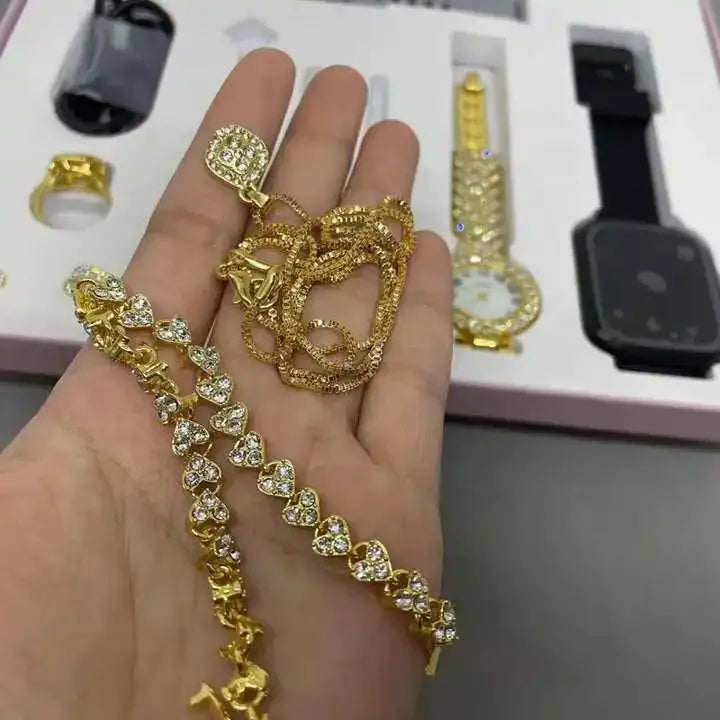 6-in-1 Smartwatch & Jewelry Gift Set – A58 Plus for Women